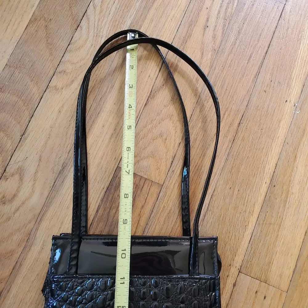 Black Embossed Shaped Shoulder‎ Bag Purse